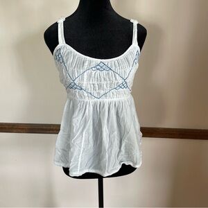 Anthropologie Lilka Boho Tank Peplum Embroidery Top S coquette soft girl Retro